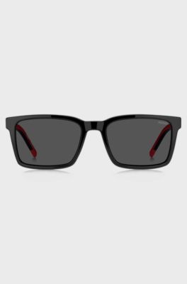 Black sunglasses with patterned temples, Black