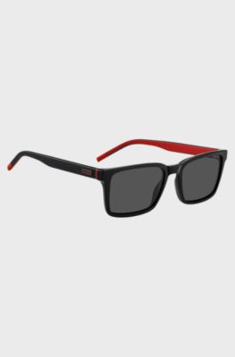 Black sunglasses with patterned temples, Black