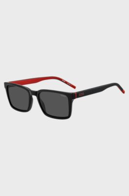 Black sunglasses with patterned temples, Black