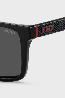 Black sunglasses with patterned temples, Black