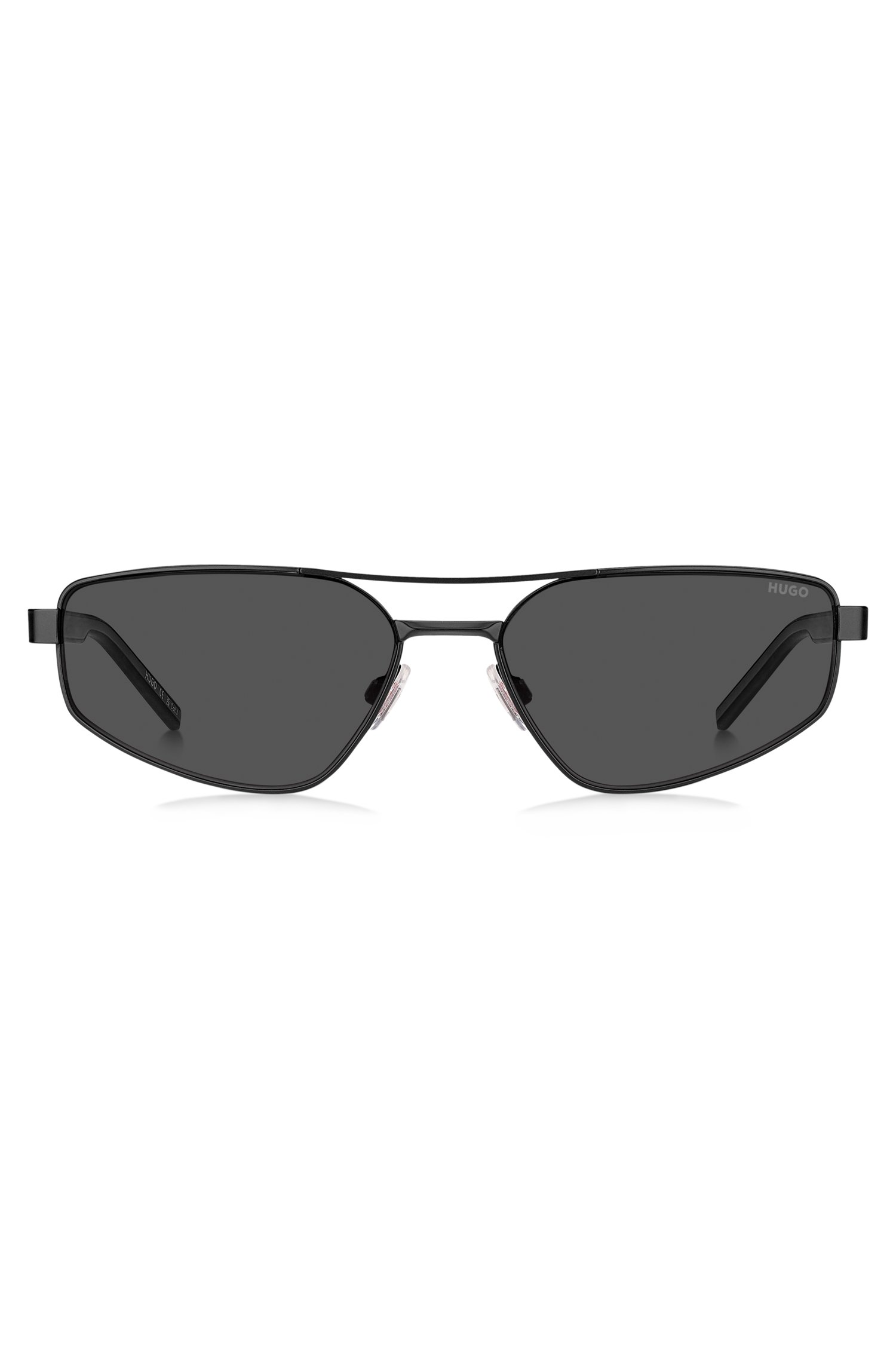Hugo Black-metal sunglasses with cut-out logo solglasögon herr – bild 2
