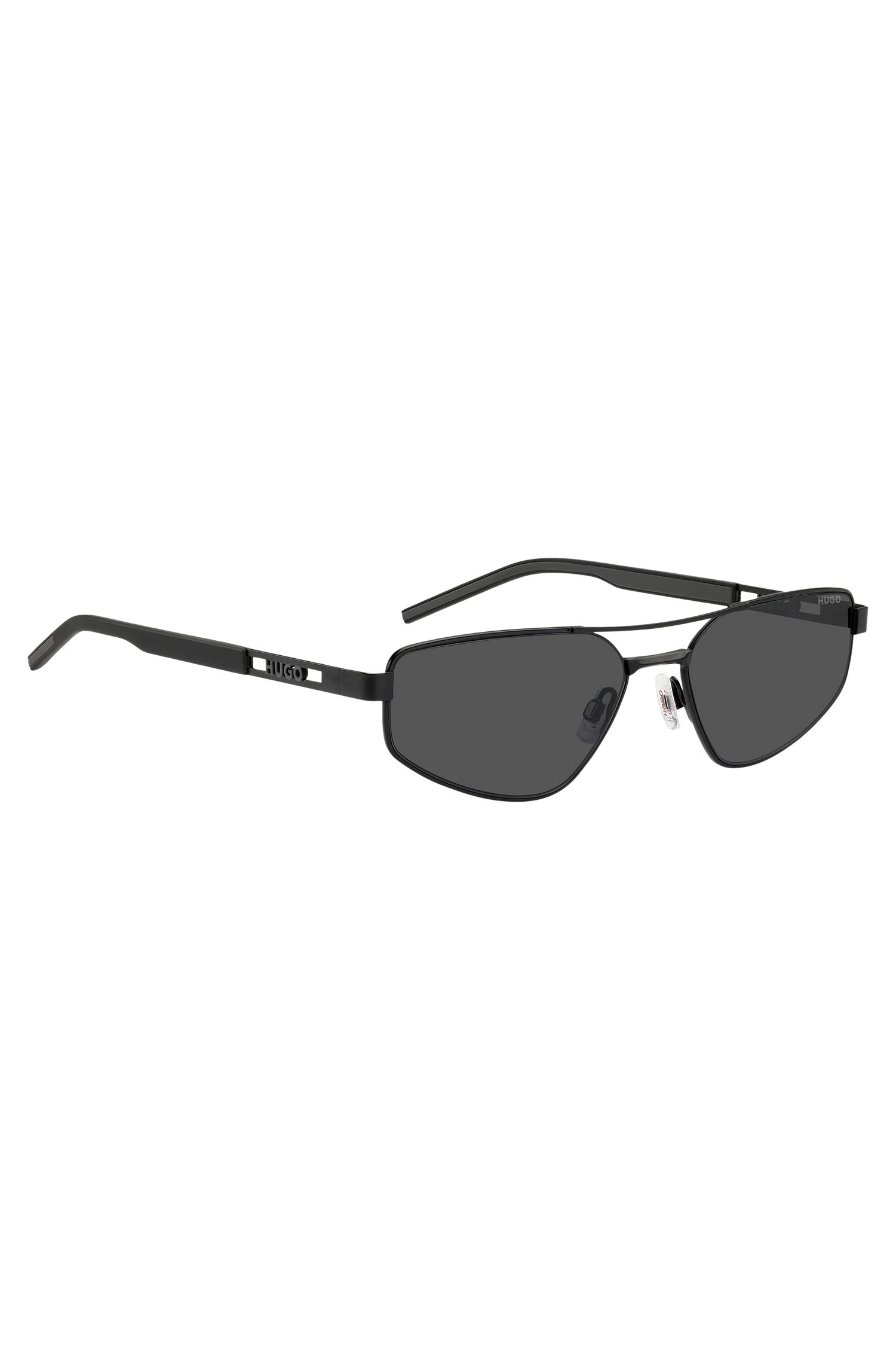 Hugo Black-metal sunglasses with cut-out logo solglasögon herr – bild 3