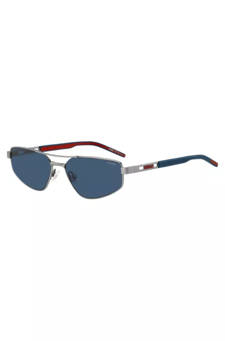 Sonnenbrille mit Doppelsteg und ausgestanztem Logo