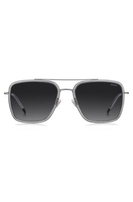 Grey sunglasses with double bridge, Grey