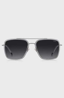 Grey sunglasses with double bridge, Grey