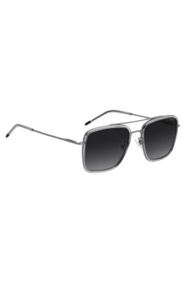 Grey sunglasses with double bridge, Grey