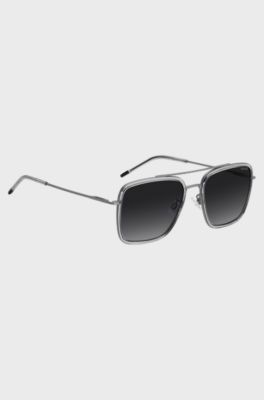 Grey sunglasses with double bridge, Grey