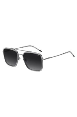 Grey sunglasses with double bridge, Grey