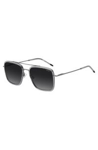 Grey sunglasses with double bridge, Grey