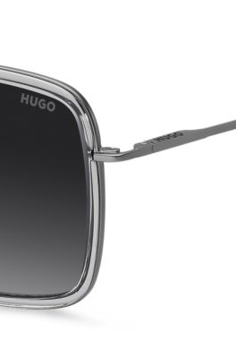 Grey sunglasses with double bridge, Grey