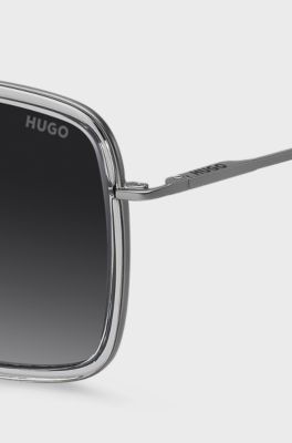 Grey sunglasses with double bridge, Grey