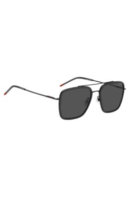Dark-grey sunglasses with flex hinges, Black