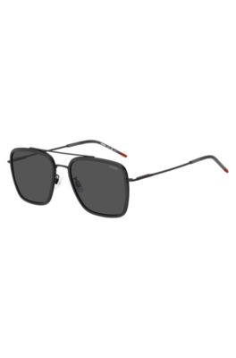 Dark-grey sunglasses with flex hinges, Black