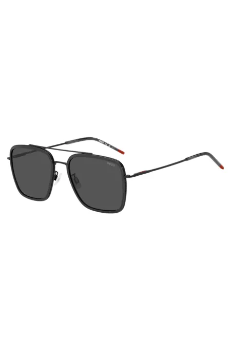 Dark-grey sunglasses with flex hinges
