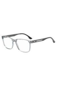 Transparent-grey optical frames with logo plaque, Transparent