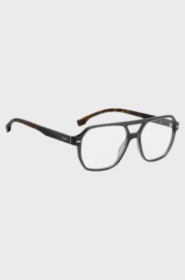 Grey-acetate optical frames with Havana end-tips, Grey