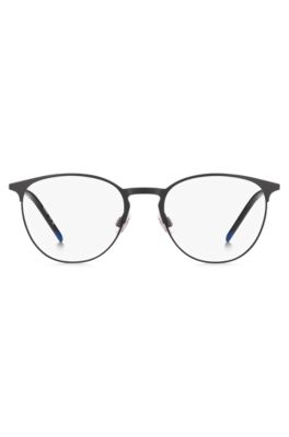 Matte-black optical frames in ultra-lightweight steel, Black