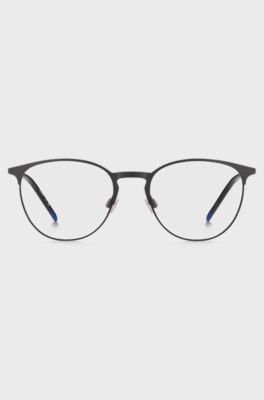 Matte-black optical frames in ultra-lightweight steel, Black