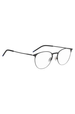 Matte-black optical frames in ultra-lightweight steel, Black