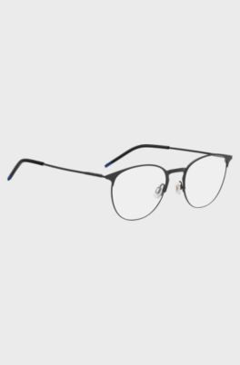 Matte-black optical frames in ultra-lightweight steel, Black