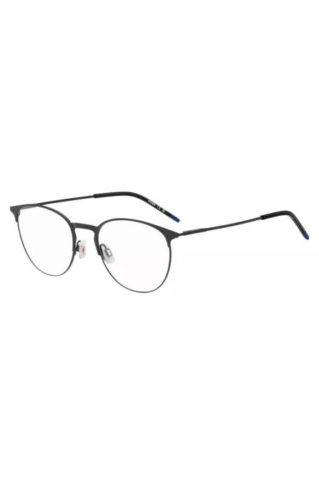 Monture optique en acier noir mat et ultra-léger