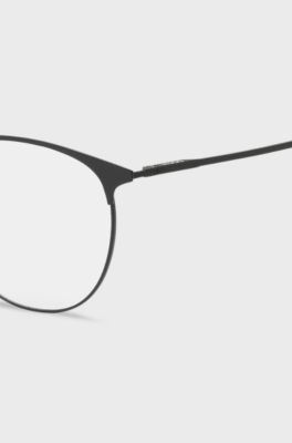 Matte-black optical frames in ultra-lightweight steel, Black