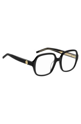Black-acetate optical frames with Double B monogram, Black