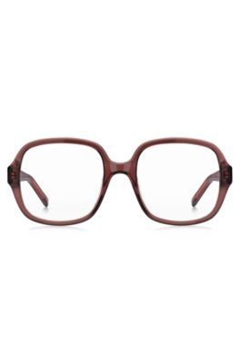 Brown-acetate optical frames with Double B monogram, Light Brown
