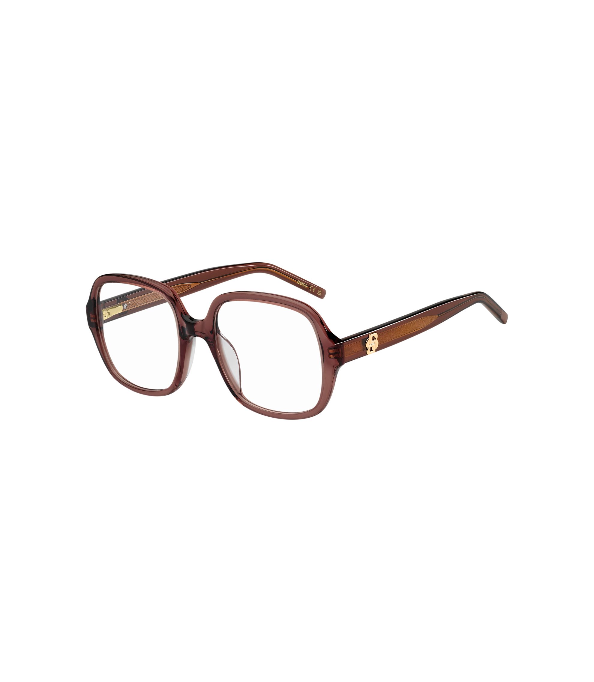 Brillenfassung aus braunem Acetat mit Double-B-Monogramm