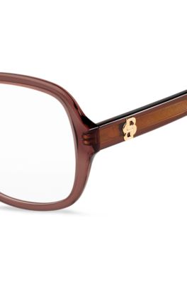 Brown-acetate optical frames with Double B monogram, Light Brown