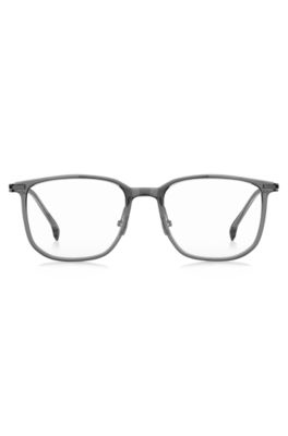 Titanium optical frames with lasered logo, Grey