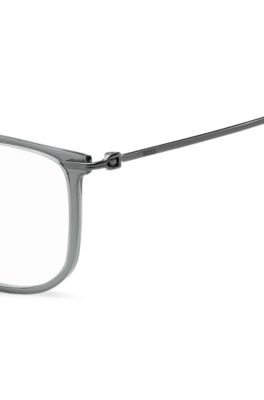 Titanium optical frames with lasered logo, Grey