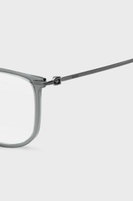Titanium optical frames with lasered logo, Grey