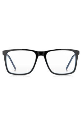 Hugo Black-acetate optical frames with contrast rubber logo slipsar herr – bild 2