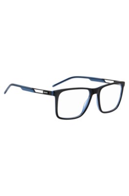 Hugo Black-acetate optical frames with contrast rubber logo slipsar herr – bild 3
