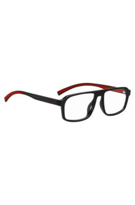 Black optical frames with red trims, Black