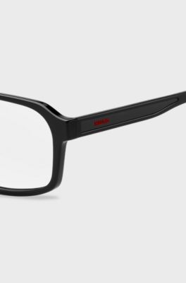 Black optical frames with red trims, Black