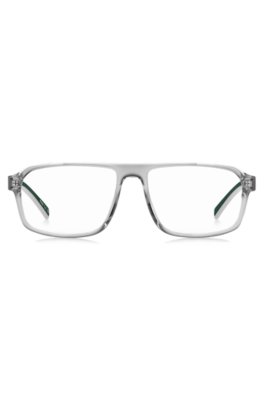 Hugo Transparent-acetate optical frames with green trims slipsklämmor herr – bild 2