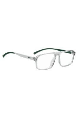 Hugo Transparent-acetate optical frames with green trims slipsklämmor herr – bild 3