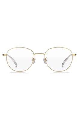 Gold-tone optical frames with tubular temples, Goldfarben