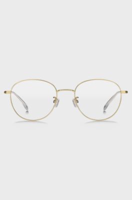 Gold-tone optical frames with tubular temples, Gold tone