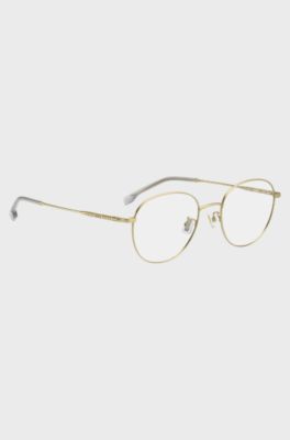 Gold-tone optical frames with tubular temples, Gold tone