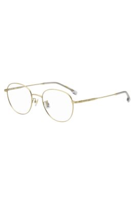 Gold-tone optical frames with tubular temples, Goldfarben