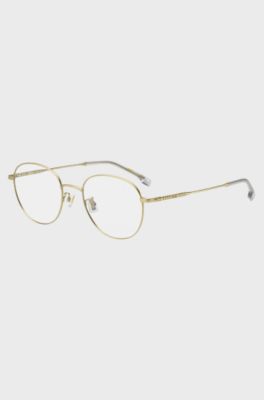 Gold-tone optical frames with tubular temples, Gold tone
