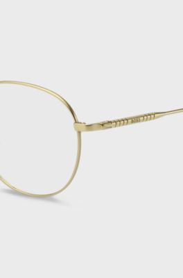 Gold-tone optical frames with tubular temples, Gold tone