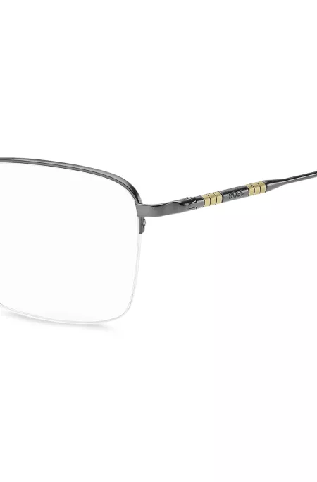 Monture optique demi-cerclée avec branches tubulaires