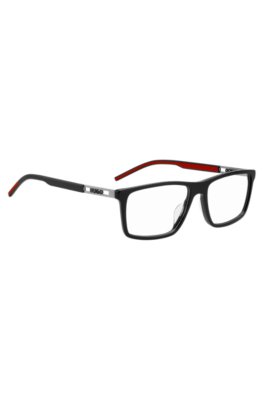 Hugo Black-acetate optical frames with cut-out logo övrigt herr – bild 3