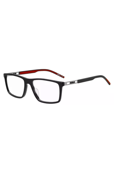 Brillenfassung aus schwarzem Acetat mit Cut-out-Logo