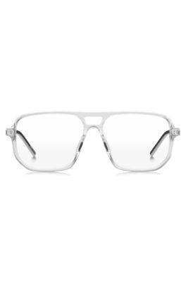 Clear-acetate optical frames with cut-out logo, Transparent