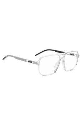 Clear-acetate optical frames with cut-out logo, Transparent